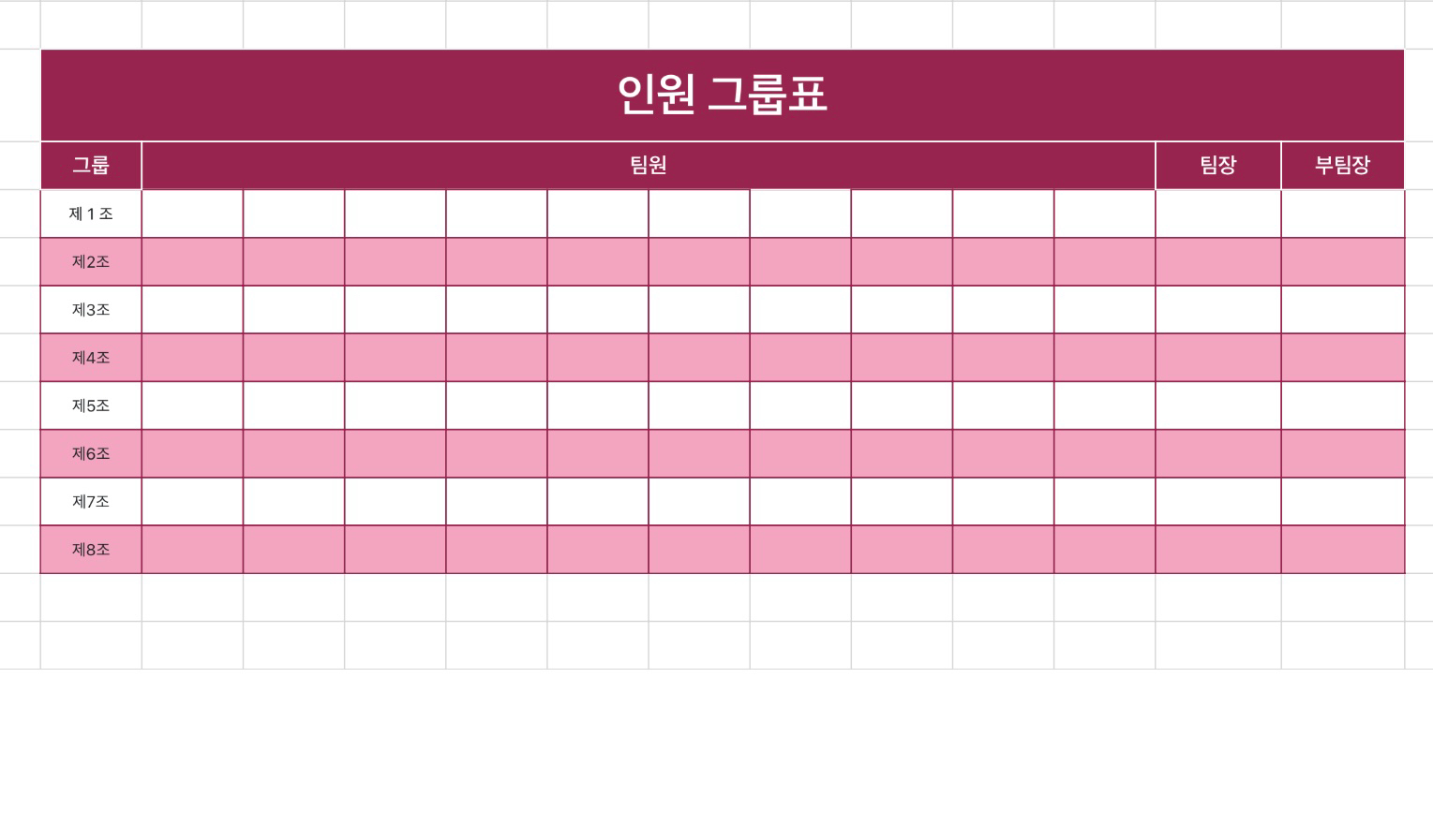 인원 그룹표